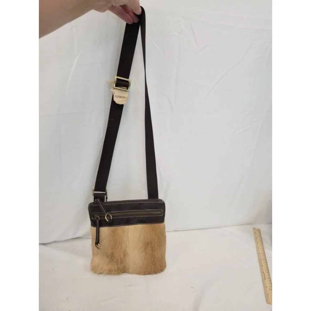 NWT Diane Gail LA Springbok‎ Fur, Leather Crossbody/Purse w/Dust Bag